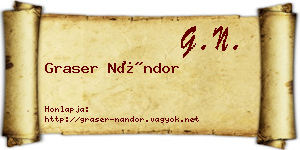 Graser Nándor névjegykártya